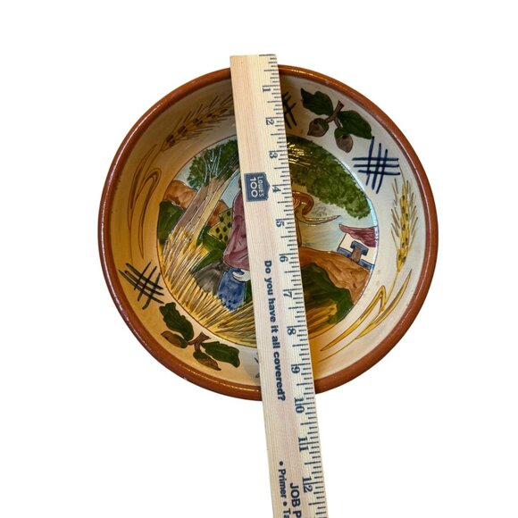 Vintage Acácio Lagareiro Fialho Pottery Bowl – Hand-Painted – Corval, Portugal – - Picture 3 of 3